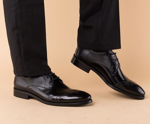 Handmade kulit asli pria sepatu gaun, sepatu kulit kasual untuk pernikahan atau pesta