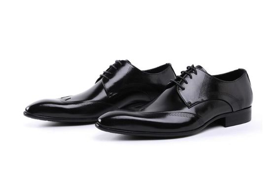 Custom Brogue Brown sikat off sepatu kulit nyaman gaun untuk pria