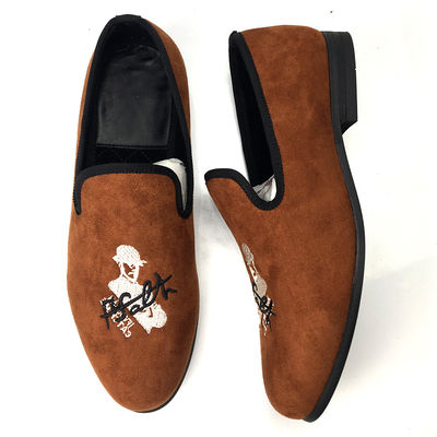 Oranges Mens Velvet Loafers Wear Resistant Breathable Nyaman Loafers Kulit