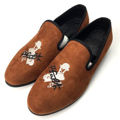 Oranges Mens Velvet Loafers Wear Resistant Breathable Nyaman Loafers Kulit