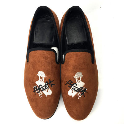 Oranges Mens Velvet Loafers Wear Resistant Breathable Nyaman Loafers Kulit