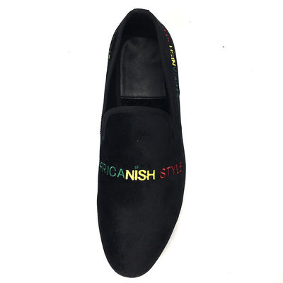 Pakai tahan Pria Velvet Loafers Casual Hitam Kulit Loafers Sepatu