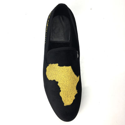Pakai tahan Pria Velvet Loafers Casual Hitam Kulit Loafers Sepatu