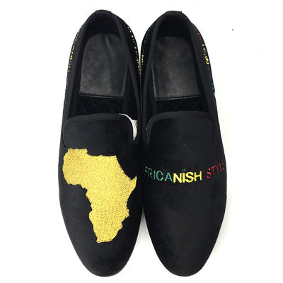 Pakai tahan Pria Velvet Loafers Casual Hitam Kulit Loafers Sepatu