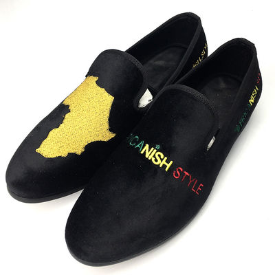 Pakai tahan Pria Velvet Loafers Casual Hitam Kulit Loafers Sepatu