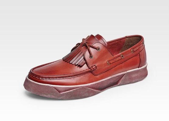 Pria Retro Casual Sepatu Flat Custom Pria Kulit Mengemudi Loafers Dengan Tassels