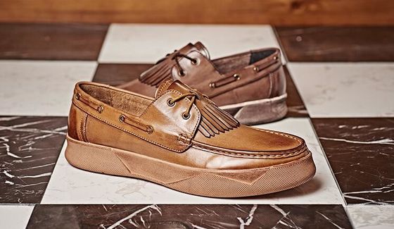Pria Retro Casual Sepatu Flat Custom Pria Kulit Mengemudi Loafers Dengan Tassels