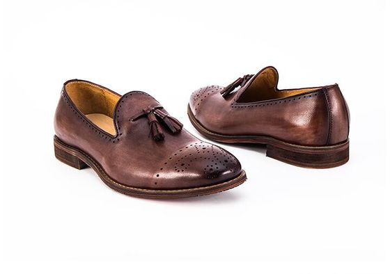 Summer Brown Pria Kulit Loafers Sepatu Slip On Brogue Tassel Loafers