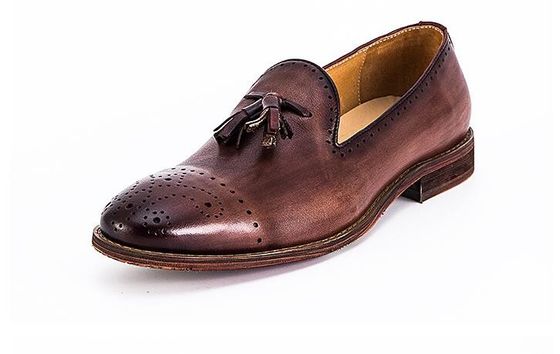 Summer Brown Pria Kulit Loafers Sepatu Slip On Brogue Tassel Loafers