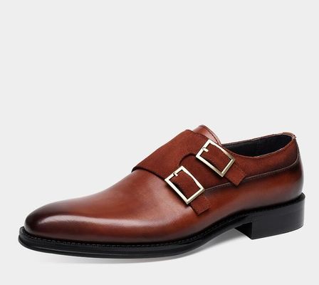 Sepatu Pria Bernafas Pakai Tahan Pakai Sepatu Rantai Double Monk buatan tangan