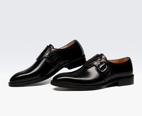 Sepatu pria mewah dengan tali / sepatu kulit asli murni gaya Italia Loafer untuk pria