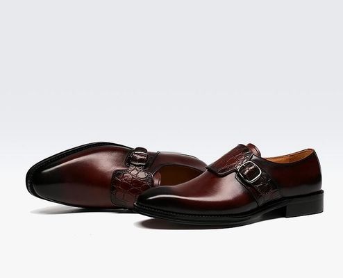 Sepatu pria mewah dengan tali / sepatu kulit asli murni gaya Italia Loafer untuk pria