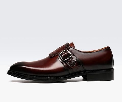 Sepatu pria mewah dengan tali / sepatu kulit asli murni gaya Italia Loafer untuk pria