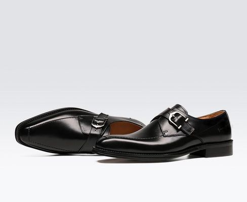 ODM Oxford Genuine Leather Dress Shoes / Luxury Mens Monk Strap Shoes dengan tumit 3cm