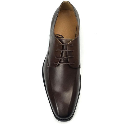 Warna cokelat Pria Kulit Casual Sepatu Low Heel Sepatu Tinggi Urusan Bisnis Gaya