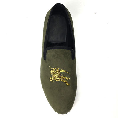 Tentara Hijau Pria Velvet Loafers Men Bernafas Slip On Summer Shoes