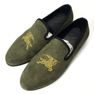 Tentara Hijau Pria Velvet Loafers Men Bernafas Slip On Summer Shoes