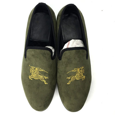 Tentara Hijau Pria Velvet Loafers Men Bernafas Slip On Summer Shoes