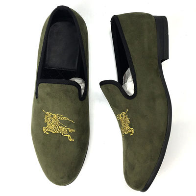 Tentara Hijau Pria Velvet Loafers Men Bernafas Slip On Summer Shoes