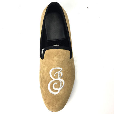 Custom Men Velvet Loafers Slip On Men Velvet Dress Slippers Untuk Atletik / Kantor