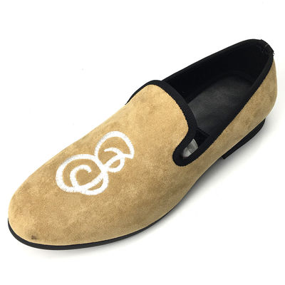 Custom Men Velvet Loafers Slip On Men Velvet Dress Slippers Untuk Atletik / Kantor