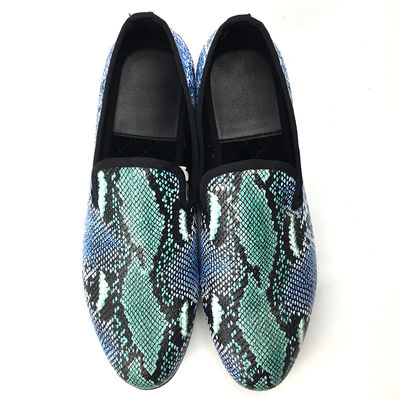 Desain Elegan Snakeskin Pria Loafers Pakai tahan Pria Kulit Sepatu mengemudi