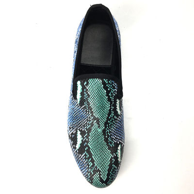 Desain Elegan Snakeskin Pria Loafers Pakai tahan Pria Kulit Sepatu mengemudi
