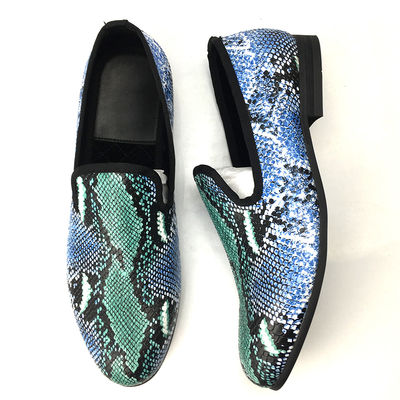Desain Elegan Snakeskin Pria Loafers Pakai tahan Pria Kulit Sepatu mengemudi