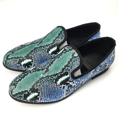 Desain Elegan Snakeskin Pria Loafers Pakai tahan Pria Kulit Sepatu mengemudi