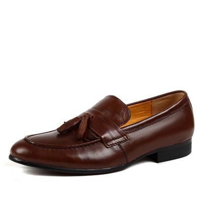 Sepatu pria asli Tassel Loafers / Sepatu pakaian kulit suede ODM