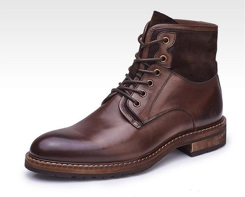 Pria nyaman Pakaian Kulit Sepatu Soft Kopi Dan Sepatu Vintage Biru