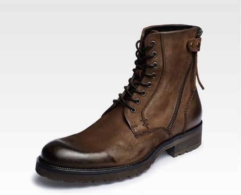 Men Lace Up Ankle Boots Wear Resistant Casual Men Kulit Cowboy Boots