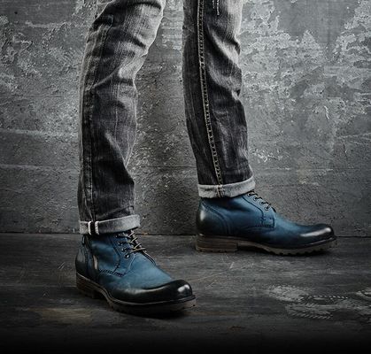 Men Lace Up Ankle Boots Wear Resistant Casual Men Kulit Cowboy Boots