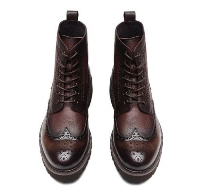 Fashion Ankle asli sepatu bot kulit hangat, sepatu kerja untuk pria