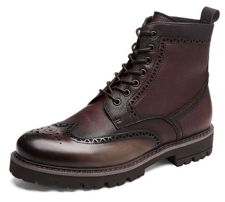 Fashion Ankle asli sepatu bot kulit hangat, sepatu kerja untuk pria