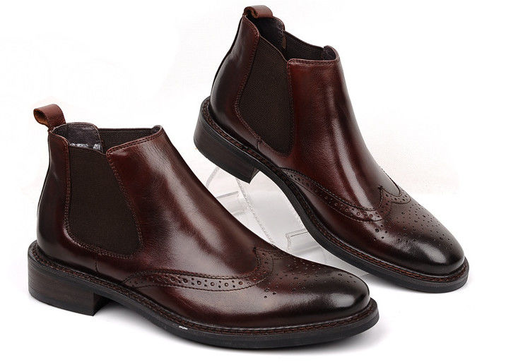 Brogue Style Pria Sepatu Sepatu Sepatu Slip On Full Grain Kulit ukuran Disesuaikan