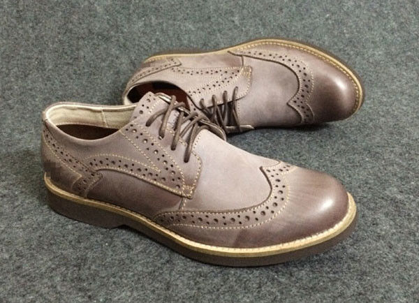 OEM Gaya Oxford Pria Bisnis Kasual Sepatu, Kulit Asli Tali Up Derby Sepatu