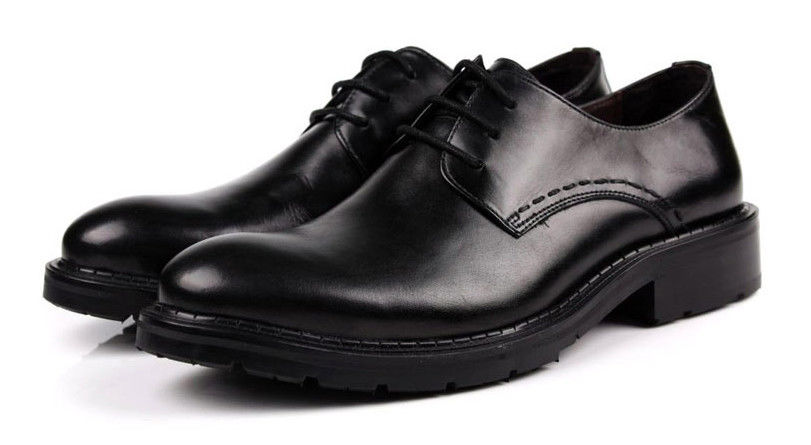 Sepatu Kerajinan Tangan Pria Hitam renda Up Dress Sepatu Nyaman Dengan Platform tebal