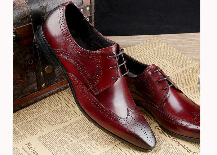 Sepatu Brogue Pria Formal Oxford Kulit Sapi Simpel Kaki Klasik Sepatu Pria