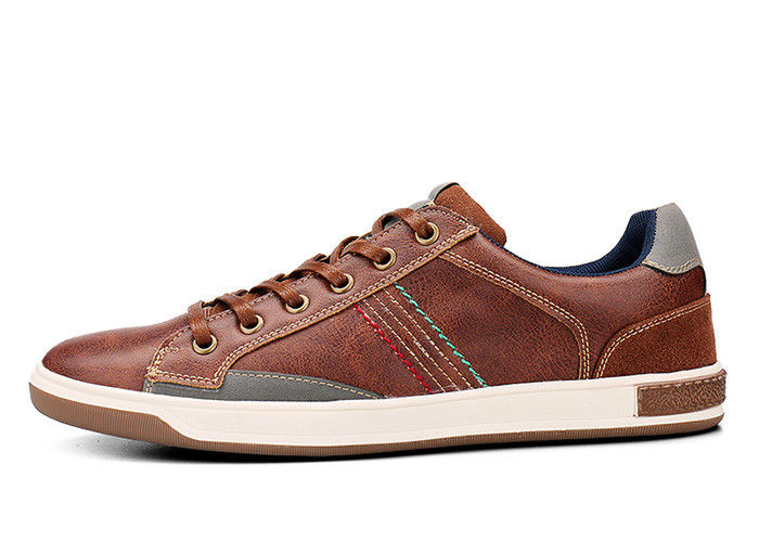 Kulit Men menjahit renda sepatu olahraga pria kasual Slip On Oxford sepatu untuk musim panas