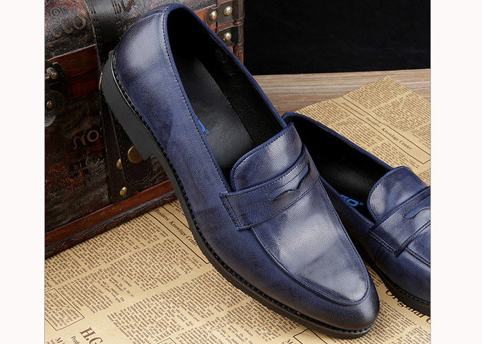 Sepatu Pria Kulit Casual Oxford Pria Blue Brogue Sepatu Untuk Pesta / Pernikahan