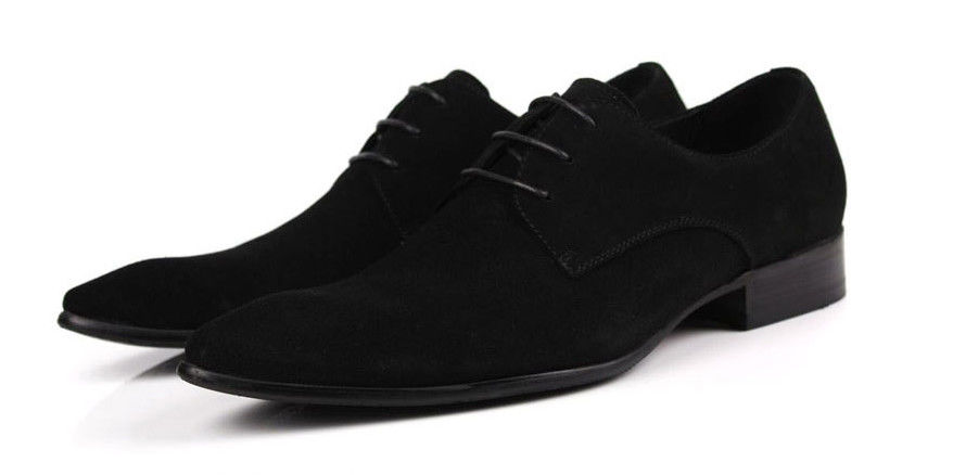 Klasik PU Suede Upper Pria formal Dress Shoes Oxford Style Mens Hitam Casual Shoes