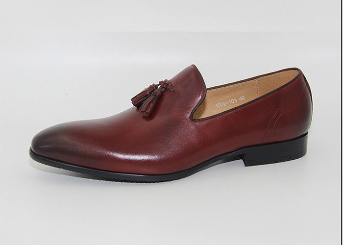 Tassel Low Heel Sepatu Pernikahan Loafers Style Bullock Round Toe Sepatu Oxford buatan tangan