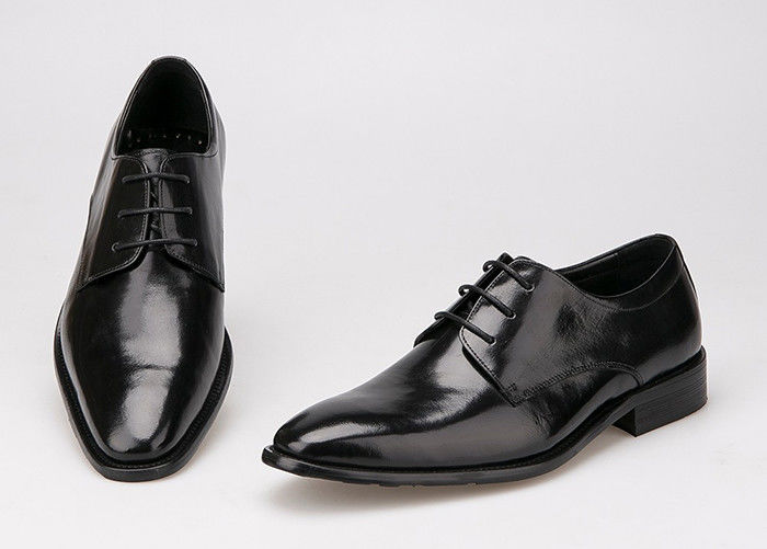 Flat Men Formal Dress Sepatu Hitam Kulit Asli Tali Sepatu Untuk Kantor Bisnis