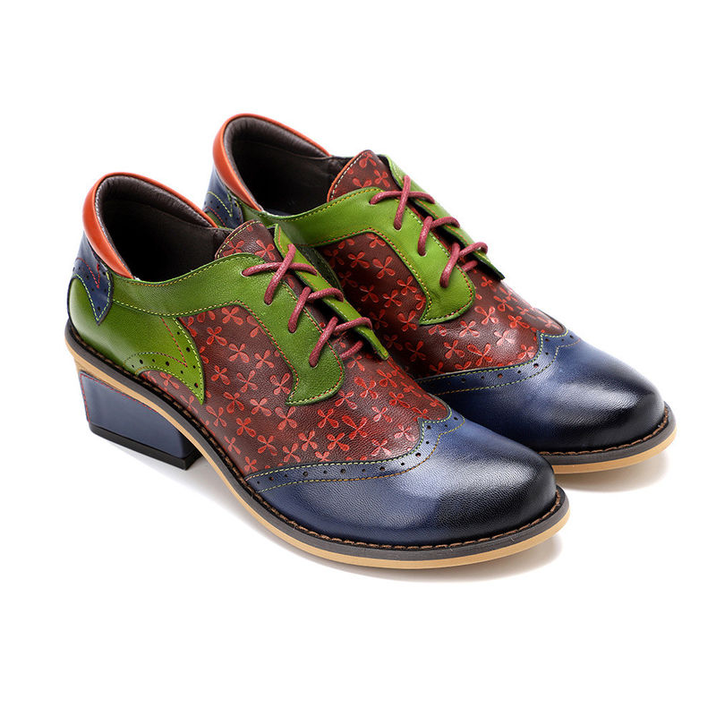 Handmade Brogue Oxford Sepatu Wanita renda Up Dress Sepatu 36-42 Ukuran