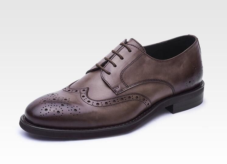 Outdoor Pria Brown Patent sepatu kulit, Campuran warna Square Toe Men sepatu mewah