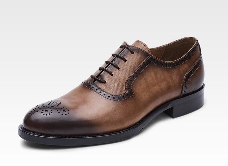Klasik PU Pria Formal Dress Shoes Gaya Oxford Sepatu buatan tangan untuk bisnis