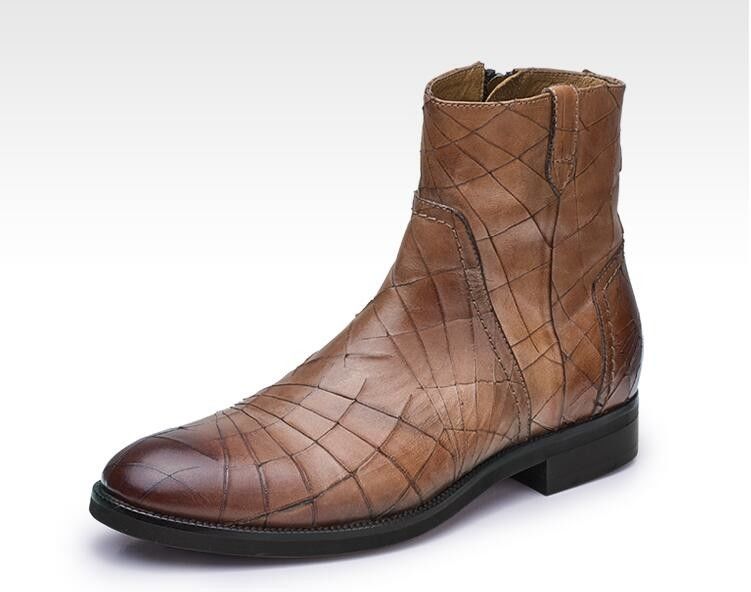Musim Dingin Klasik Pria Kulit Casual Sepatu Ukuran Normal Dasi Men Suede Ankle Boots