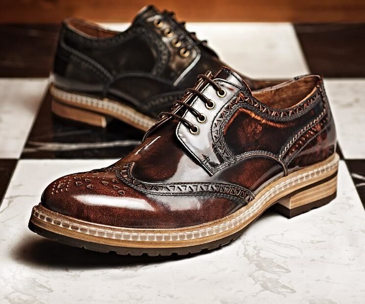 Fashion Desainer Italia Pria formal pakaian sepatu kulit asli datar mewah sepatu pernikahan