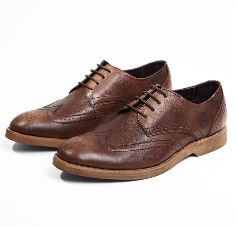 Sepatu nyaman Derby Pria Kulit Casual, Bernafas Soft Sol Shoes Untuk Orang Dewasa